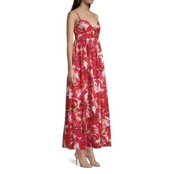 Milly Noah Brushstroke Poplin Maxi Dress Womens Size 2 $425 - Picture 3 of 16
